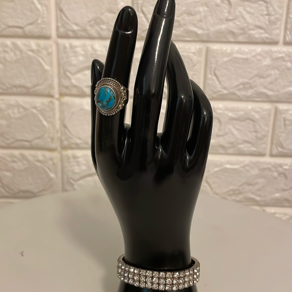 Sterling silver and turquoise ring.